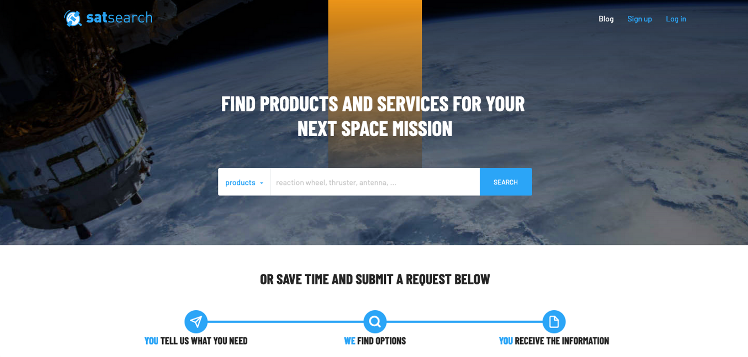 satsearch homepage & search engine