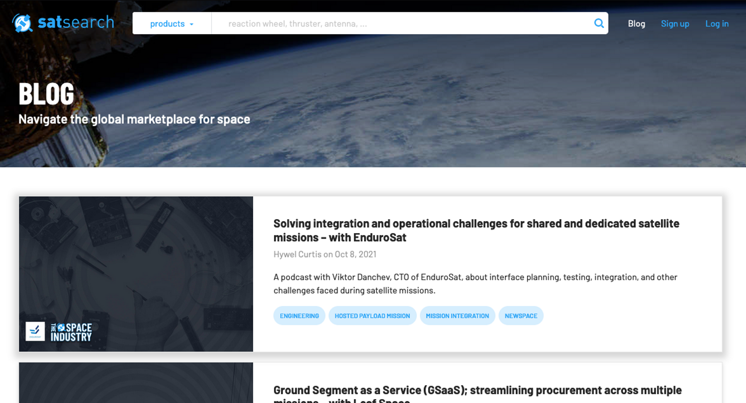 satsearch blog with resources for space engineers