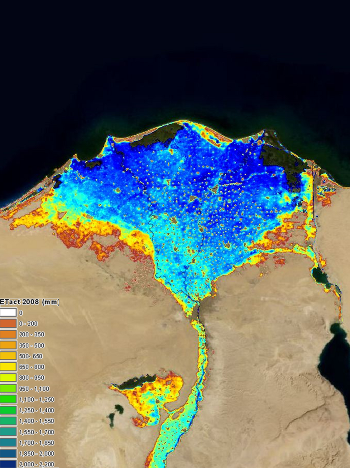 Example of large scale monitoring; Evapotranspiration in the upper Nile basin