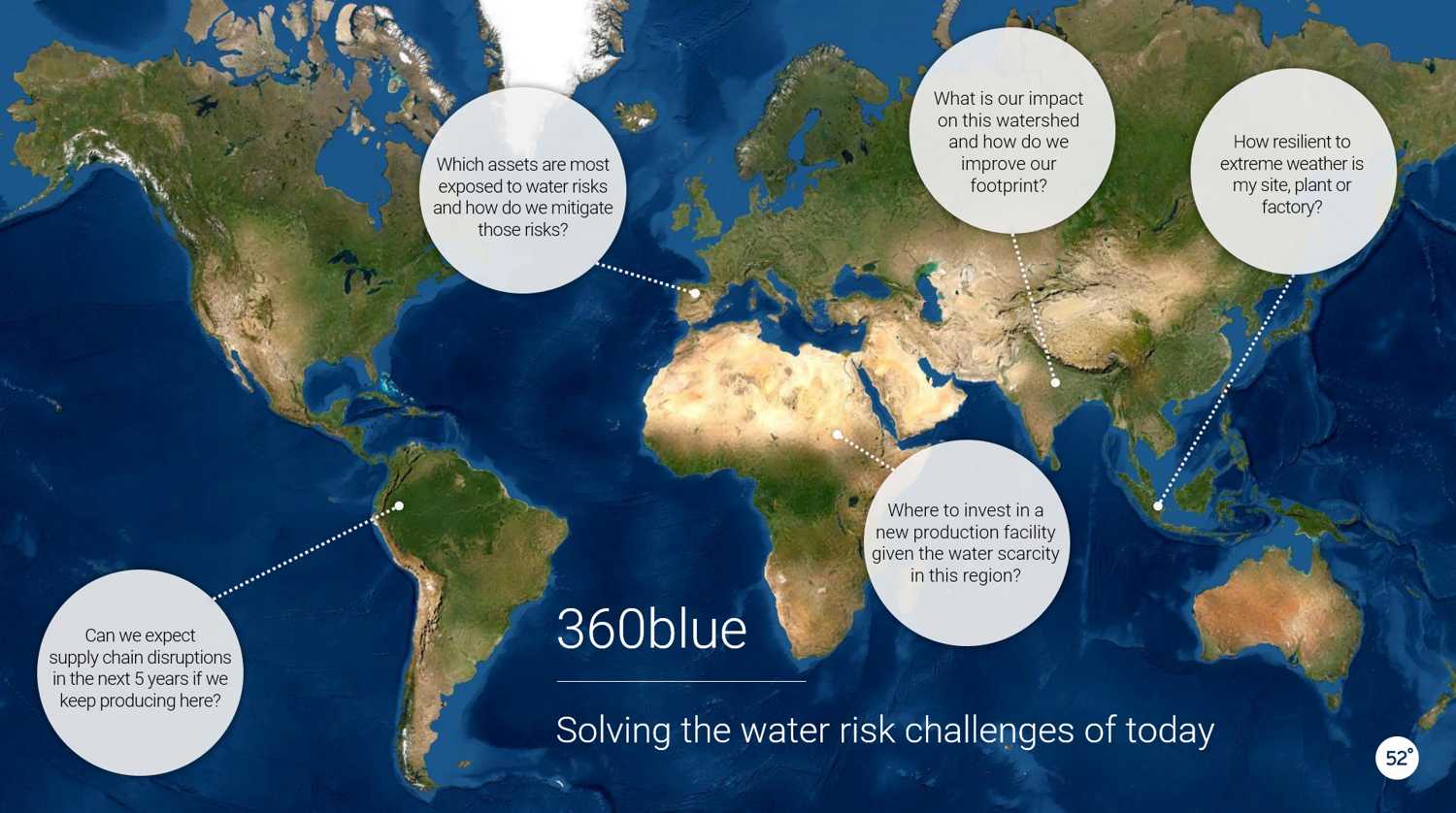 Our product 360blue for water risk assessments and mitigation