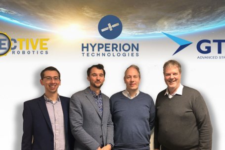 Left to right: Mattijs Otten & Jeffrey Miog, Founding team of Tective, Bert Monna, CEO of Hyperion Technologies and Jochem Frudiger, Managing Director of GTM – Copyright: Hyperion Technologies
