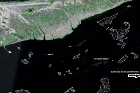 Satellietdataportaal kan een indicatie geven van veranderingen op het wad zoals verdwijnen van banken of ontstaan van nieuwe banken.