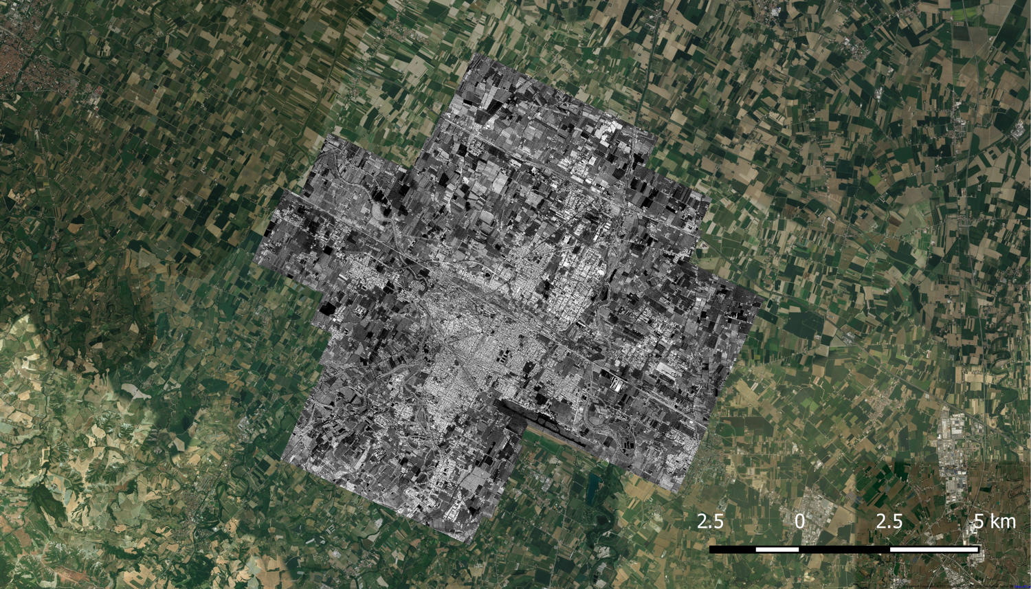 MetaSAR-L mosaic image for fresh water leak detection