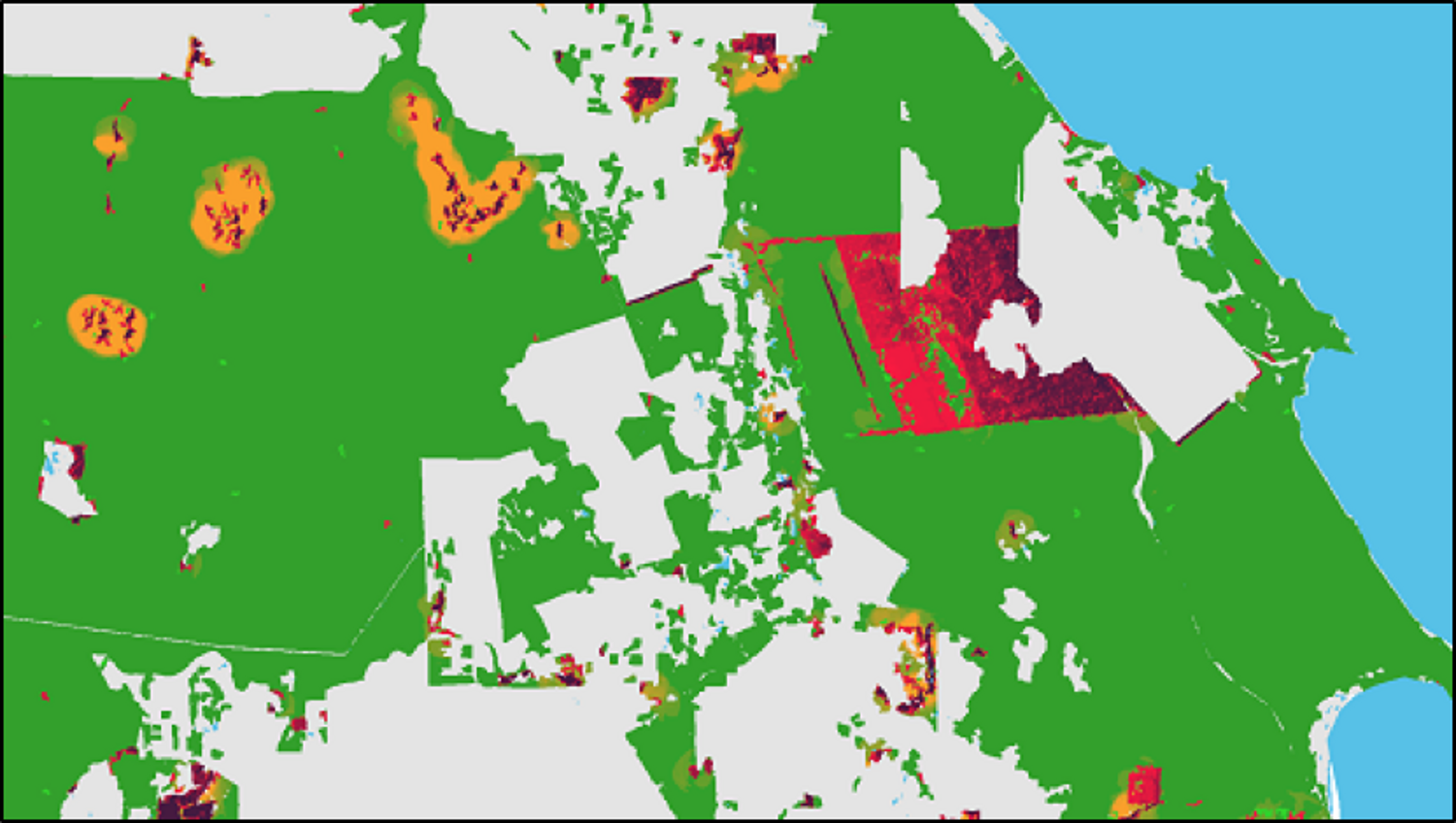 Near real time forest degradation and deforestation monitoring, Johor, Malaysia (2017-2018)
