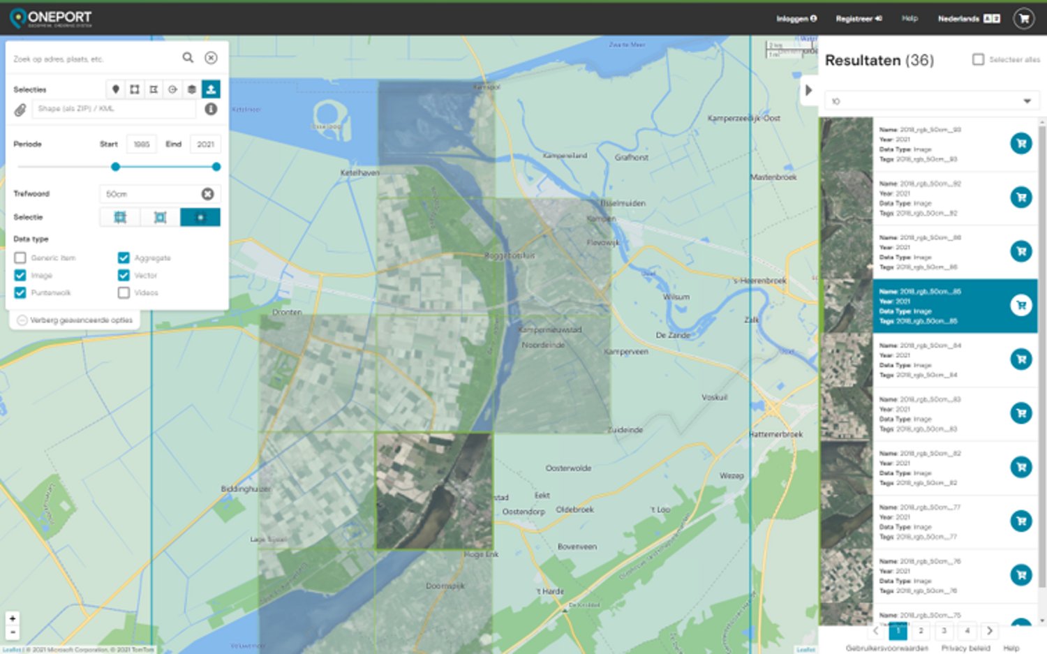 Automated cataloguing and ordering system for imagery and other geospatial data