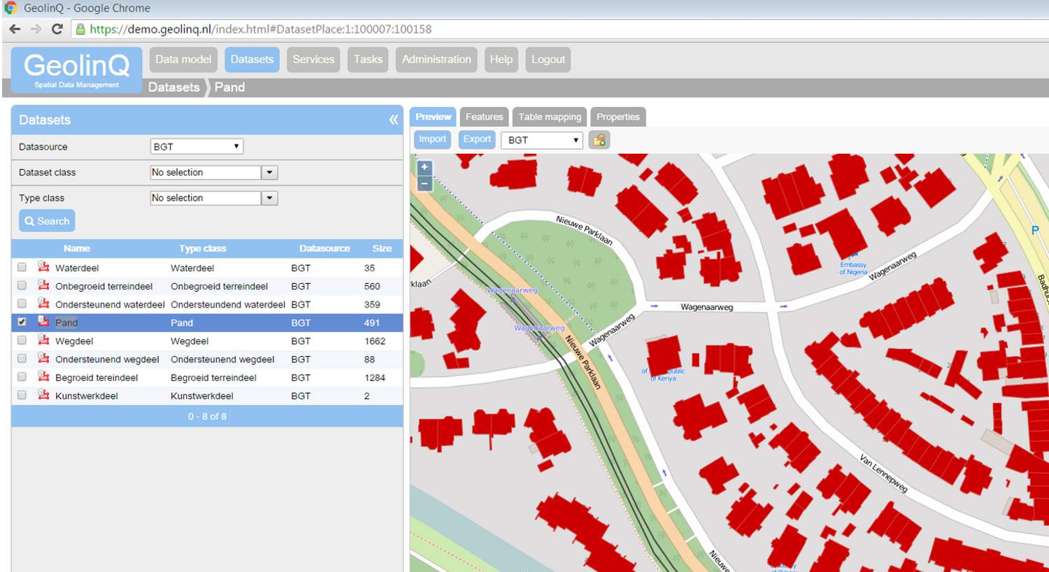  GeolinQ, vector data management